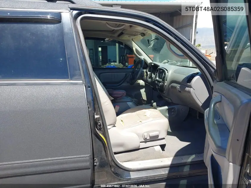 2002 Toyota Sequoia Limited V8 VIN: 5TDBT48A02S085359 Lot: 45571662