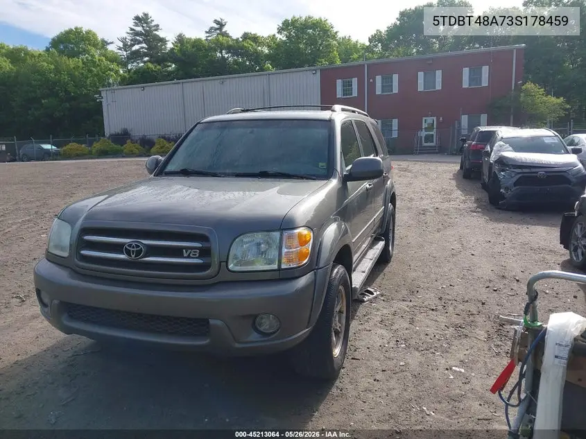 2003 Toyota Sequoia Limited V8 VIN: 5TDBT48A73S178459 Lot: 45213064