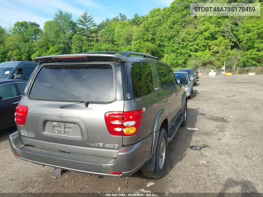 2003 Toyota Sequoia Limited V8 VIN: 5TDBT48A73S178459 Lot: 45213064