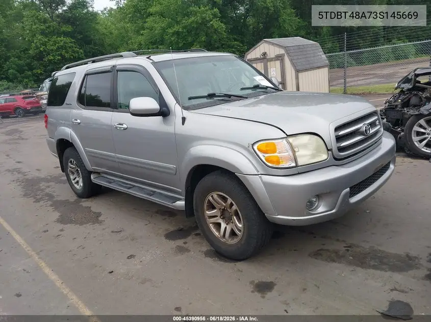 2003 Toyota Sequoia Limited V8 VIN: 5TDBT48A73S145669 Lot: 45390956