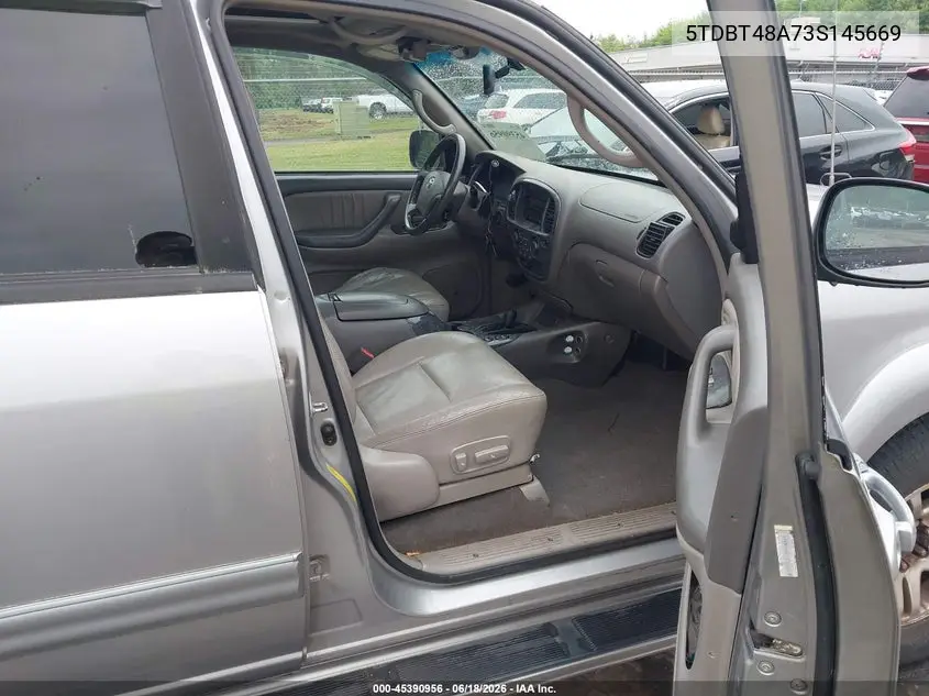 2003 Toyota Sequoia Limited V8 VIN: 5TDBT48A73S145669 Lot: 45390956