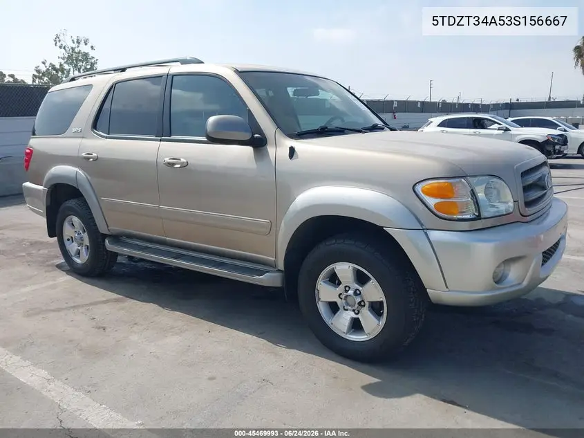 2003 Toyota Sequoia Sr5 V8 VIN: 5TDZT34A53S156667 Lot: 45469993