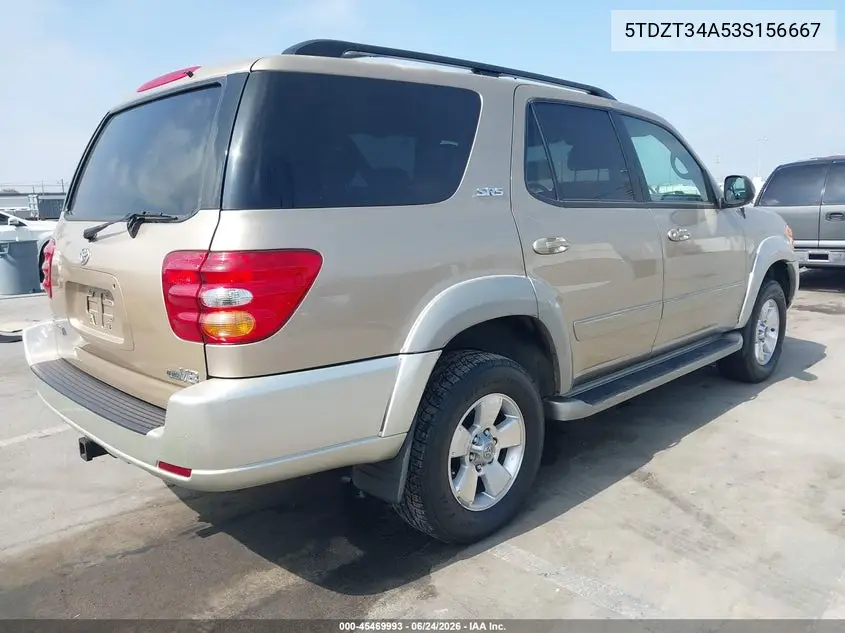 2003 Toyota Sequoia Sr5 V8 VIN: 5TDZT34A53S156667 Lot: 45469993