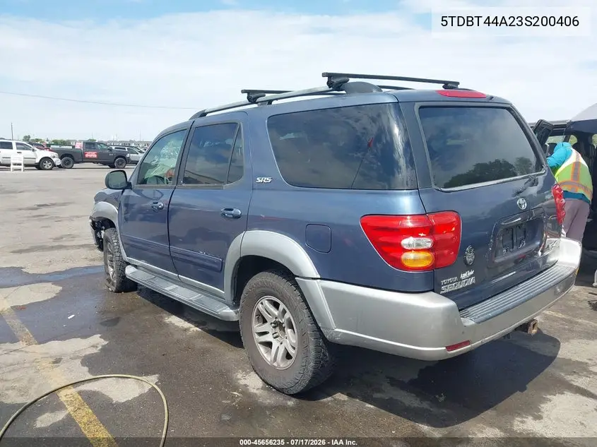 2003 Toyota Sequoia Sr5 V8 VIN: 5TDBT44A23S200406 Lot: 45656235