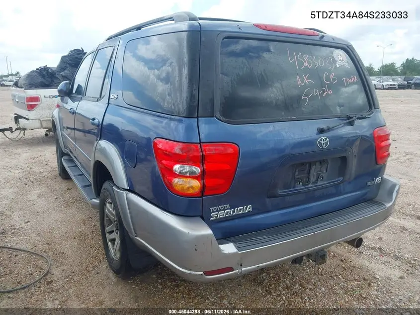 2004 Toyota Sequoia Sr5 V8 VIN: 5TDZT34A84S233033 Lot: 45044398