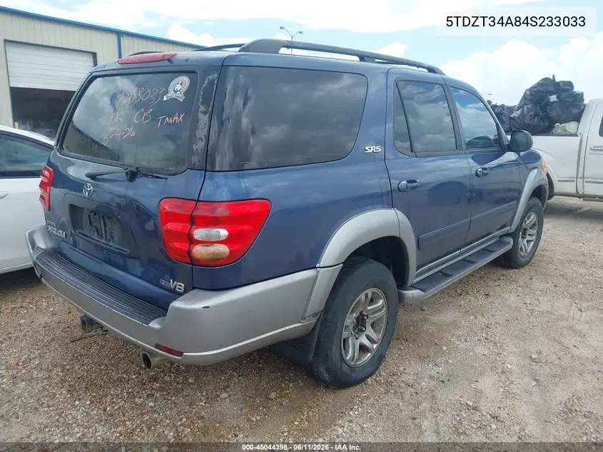 2004 Toyota Sequoia Sr5 V8 VIN: 5TDZT34A84S233033 Lot: 45044398