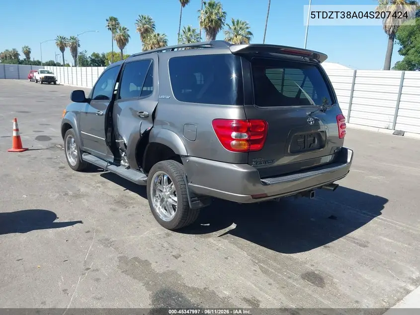 2004 Toyota Sequoia Limited V8 VIN: 5TDZT38A04S207424 Lot: 45347997