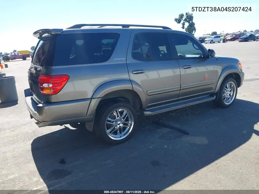 2004 Toyota Sequoia Limited V8 VIN: 5TDZT38A04S207424 Lot: 45347997