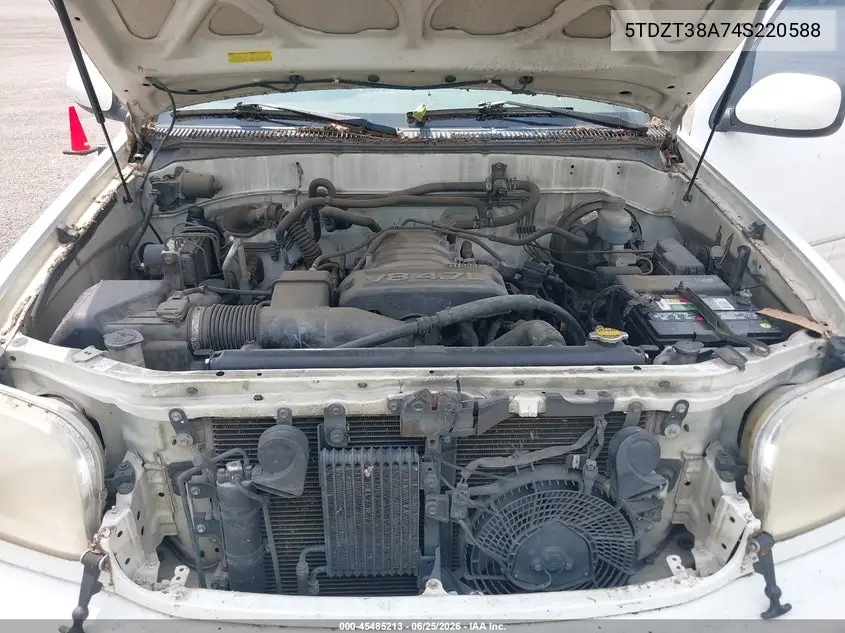 2004 Toyota Sequoia Limited V8 VIN: 5TDZT38A74S220588 Lot: 45485213