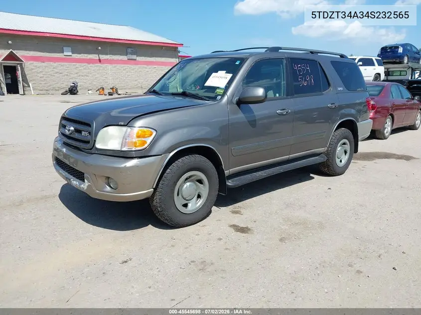 2004 Toyota Sequoia Sr5 V8 VIN: 5TDZT34A34S232565 Lot: 45545698