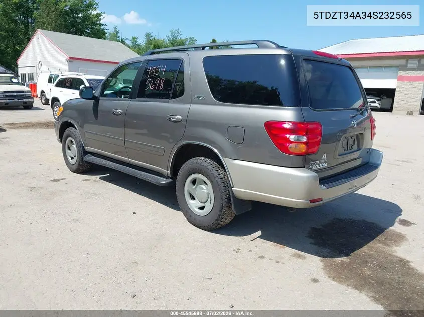 2004 Toyota Sequoia Sr5 V8 VIN: 5TDZT34A34S232565 Lot: 45545698