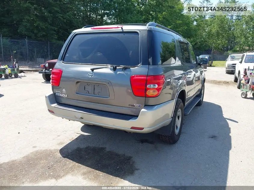 2004 Toyota Sequoia Sr5 V8 VIN: 5TDZT34A34S232565 Lot: 45545698