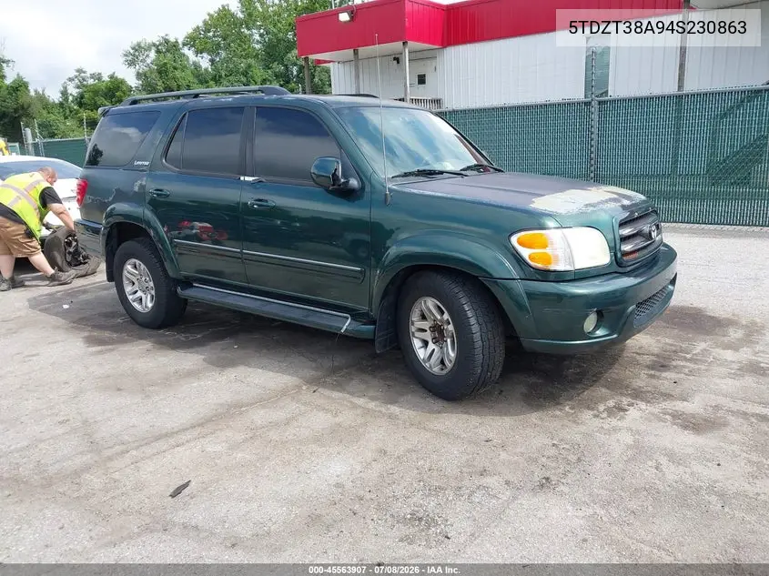 2004 Toyota Sequoia Limited V8 VIN: 5TDZT38A94S230863 Lot: 45563907