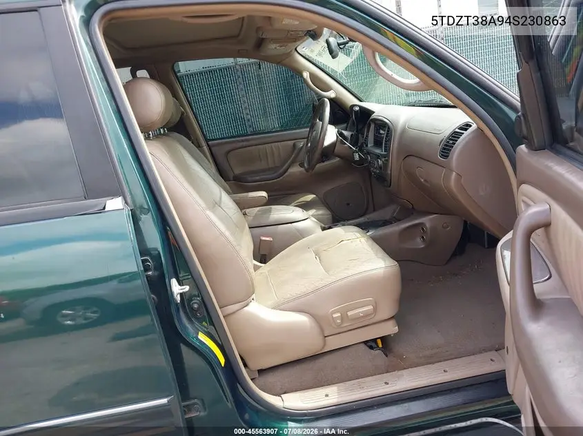 2004 Toyota Sequoia Limited V8 VIN: 5TDZT38A94S230863 Lot: 45563907
