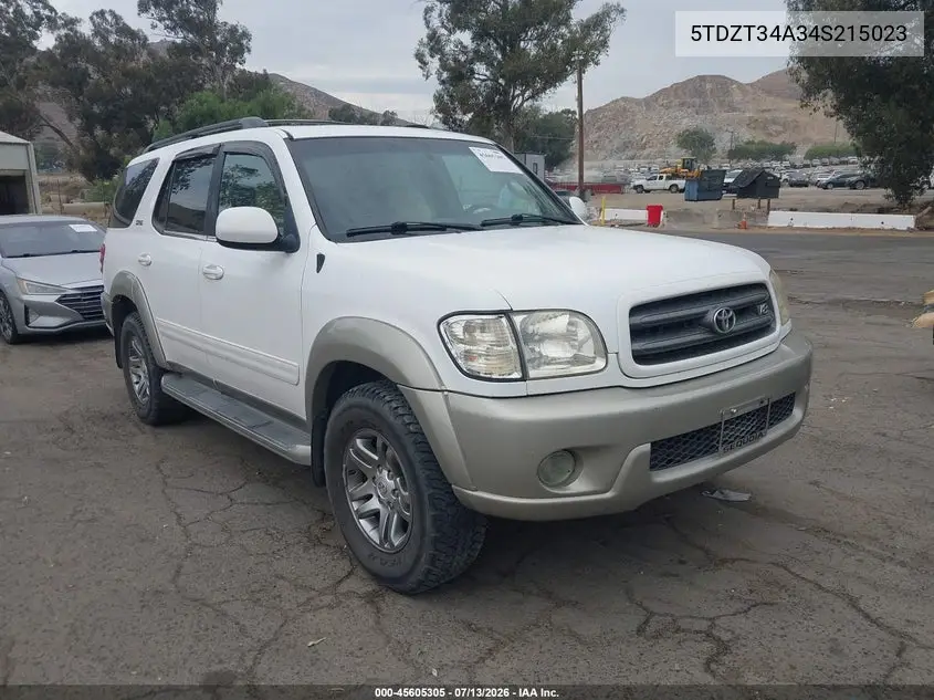 2004 Toyota Sequoia Sr5 V8 VIN: 5TDZT34A34S215023 Lot: 45605305