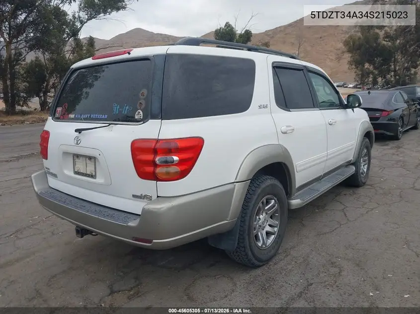 2004 Toyota Sequoia Sr5 V8 VIN: 5TDZT34A34S215023 Lot: 45605305