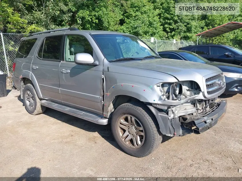 2004 Toyota Sequoia Limited V8 VIN: 5TDBT48A74S228620 Lot: 45612296