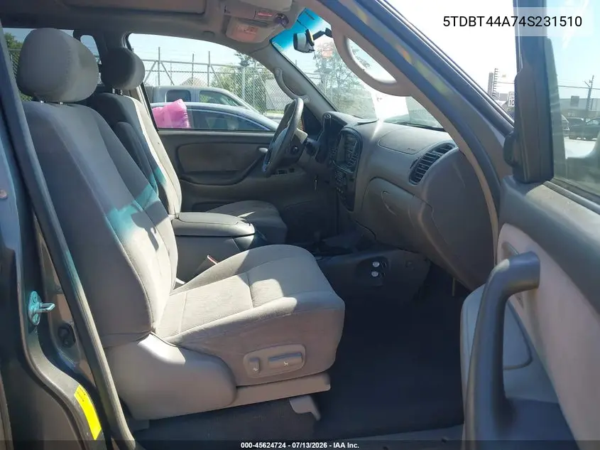 2004 Toyota Sequoia Sr5 V8 VIN: 5TDBT44A74S231510 Lot: 45624724