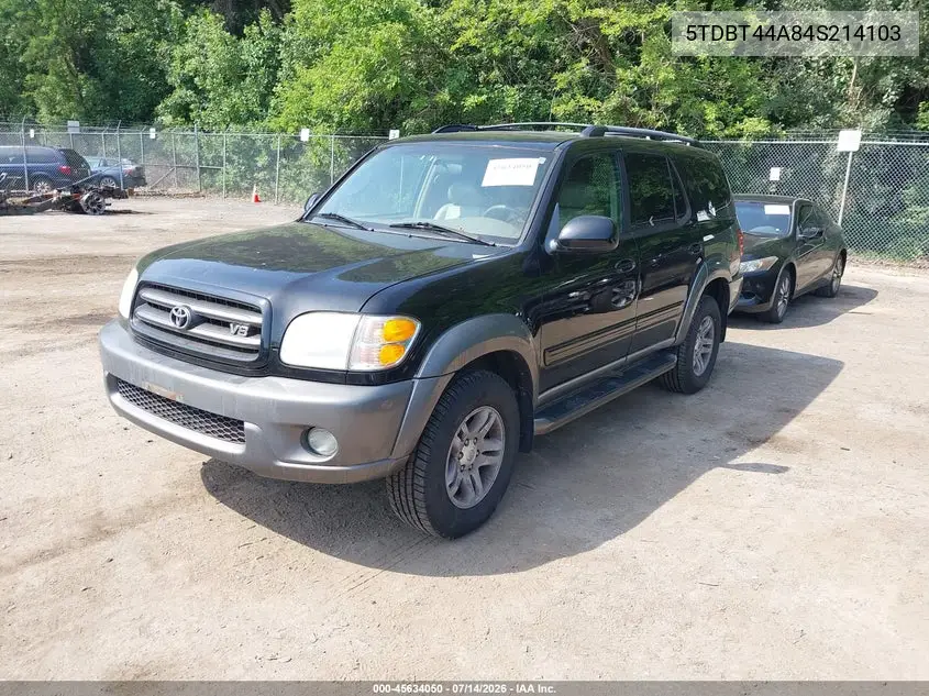 2004 Toyota Sequoia Sr5 V8 VIN: 5TDBT44A84S214103 Lot: 45634050