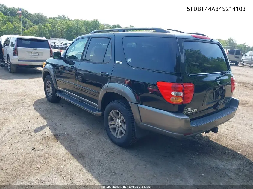 2004 Toyota Sequoia Sr5 V8 VIN: 5TDBT44A84S214103 Lot: 45634050