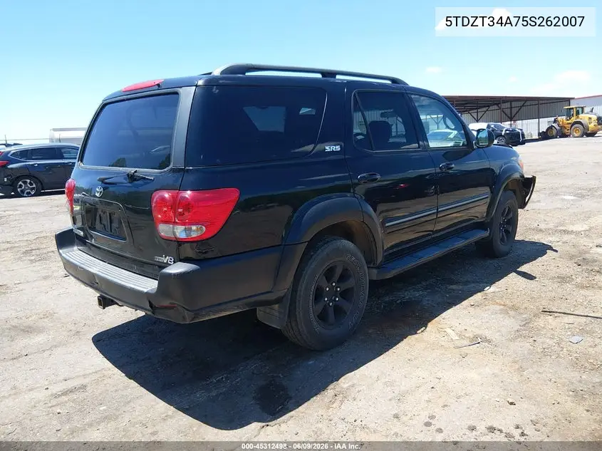 2005 Toyota Sequoia Sr5 V8 VIN: 5TDZT34A75S262007 Lot: 45312498