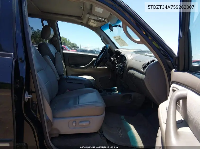 2005 Toyota Sequoia Sr5 V8 VIN: 5TDZT34A75S262007 Lot: 45312498