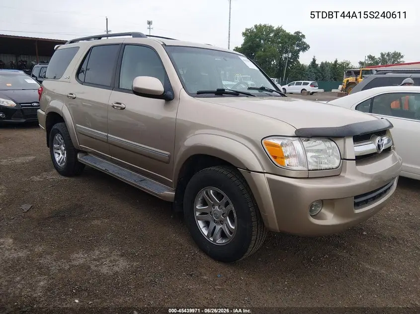 2005 Toyota Sequoia Sr5 V8 VIN: 5TDBT44A15S240611 Lot: 45439971