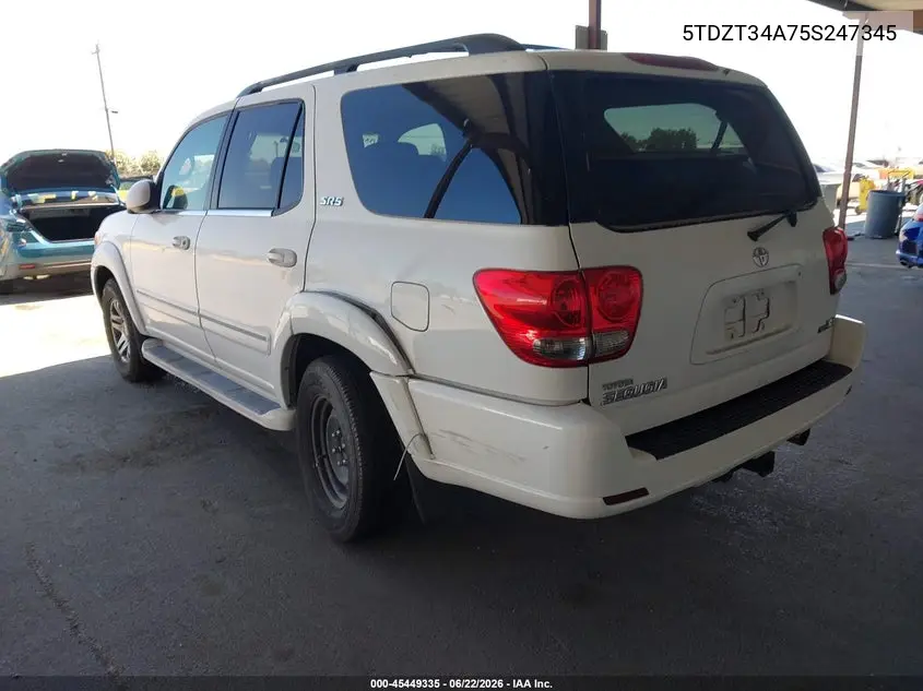 2005 Toyota Sequoia Sr5 V8 VIN: 5TDZT34A75S247345 Lot: 45449335