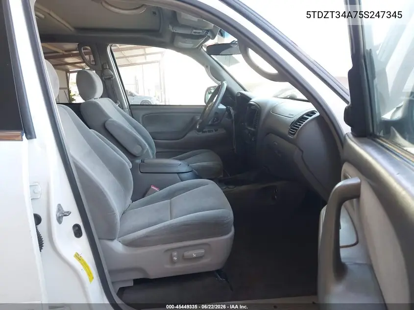 2005 Toyota Sequoia Sr5 V8 VIN: 5TDZT34A75S247345 Lot: 45449335