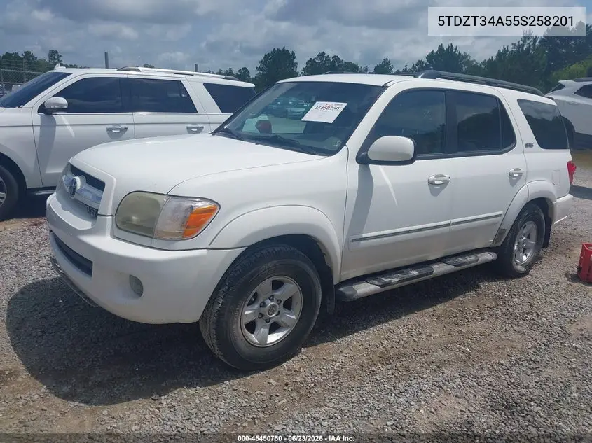 2005 Toyota Sequoia Sr5 V8 VIN: 5TDZT34A55S258201 Lot: 45450750
