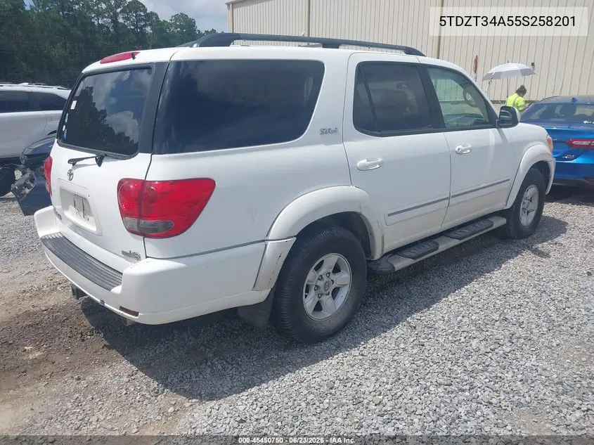 2005 Toyota Sequoia Sr5 V8 VIN: 5TDZT34A55S258201 Lot: 45450750
