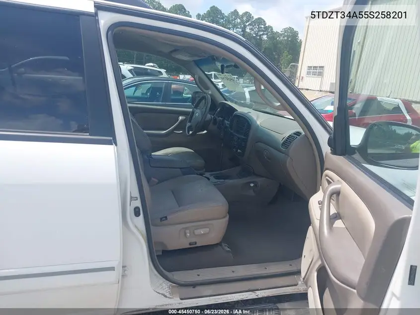 2005 Toyota Sequoia Sr5 V8 VIN: 5TDZT34A55S258201 Lot: 45450750