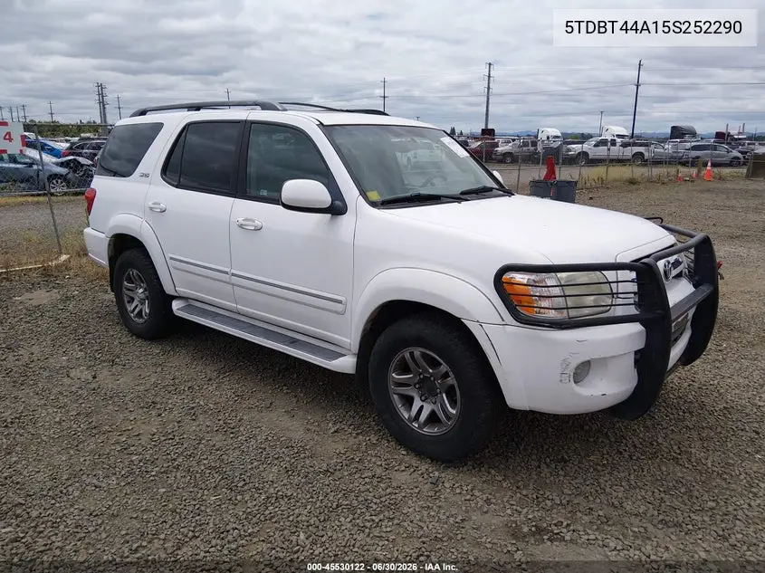 2005 Toyota Sequoia Sr5 V8 VIN: 5TDBT44A15S252290 Lot: 45530122