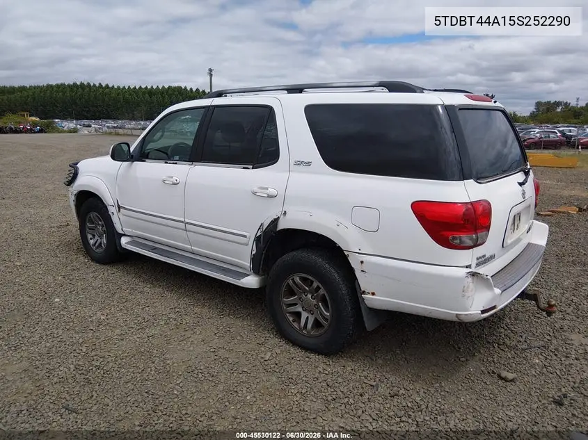 2005 Toyota Sequoia Sr5 V8 VIN: 5TDBT44A15S252290 Lot: 45530122