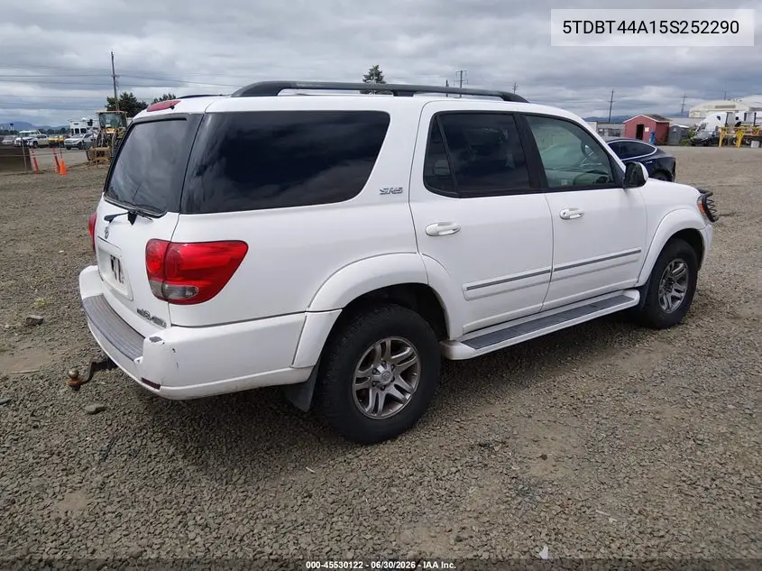 2005 Toyota Sequoia Sr5 V8 VIN: 5TDBT44A15S252290 Lot: 45530122