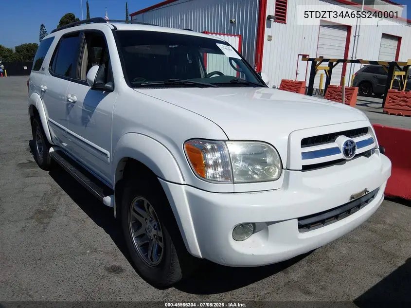 2005 Toyota Sequoia Sr5 V8 VIN: 5TDZT34A65S240001 Lot: 45566304