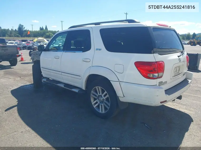 2005 Toyota Sequoia Sr5 V8 VIN: 5TDBT44A25S241816 Lot: 45595368