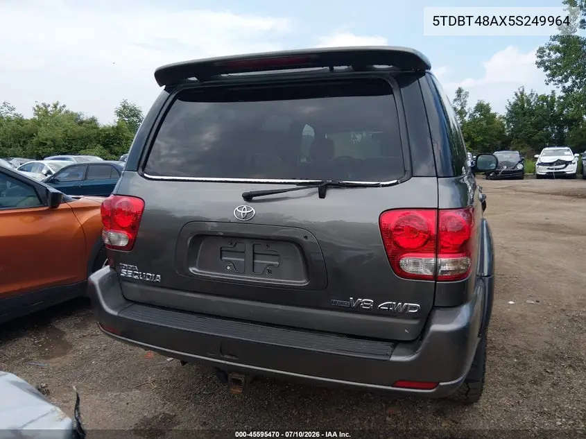 2005 Toyota Sequoia Limited V8 VIN: 5TDBT48AX5S249964 Lot: 45595470