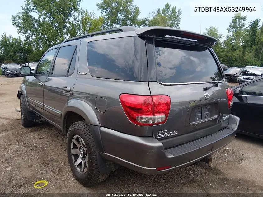 2005 Toyota Sequoia Limited V8 VIN: 5TDBT48AX5S249964 Lot: 45595470