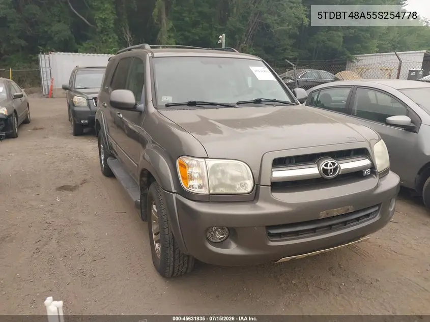 2005 Toyota Sequoia Limited V8 VIN: 5TDBT48A55S254778 Lot: 45631835