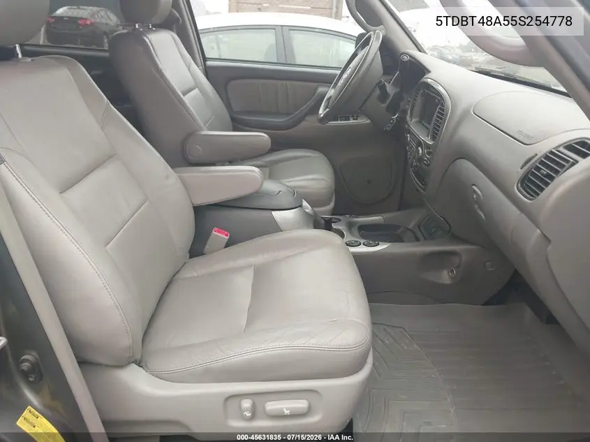 2005 Toyota Sequoia Limited V8 VIN: 5TDBT48A55S254778 Lot: 45631835