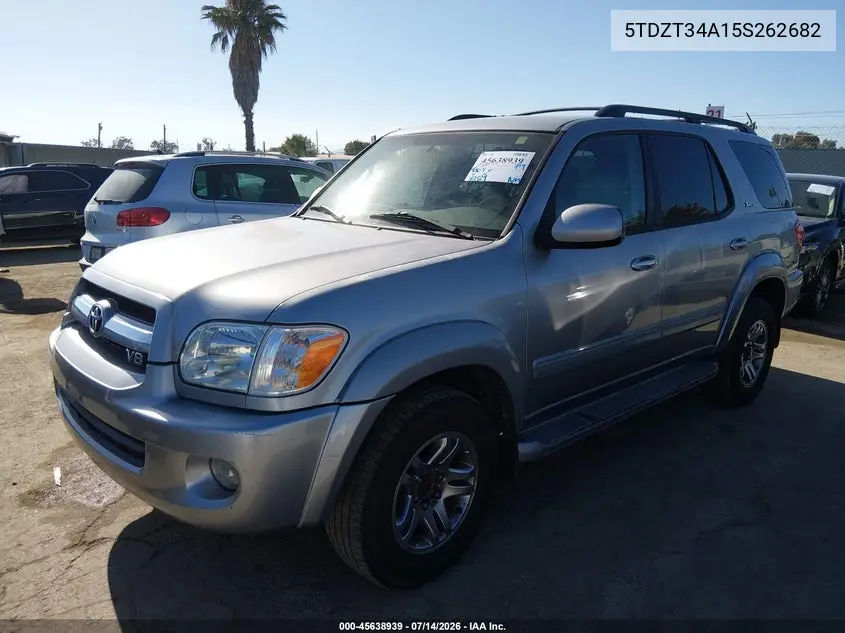 2005 Toyota Sequoia Sr5 V8 VIN: 5TDZT34A15S262682 Lot: 45638939