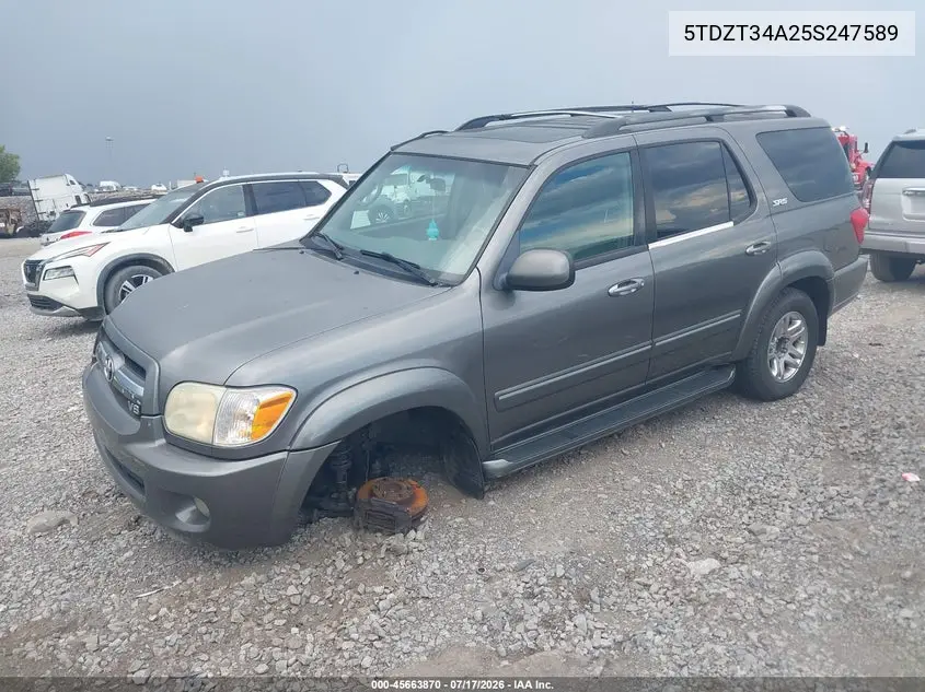 2005 Toyota Sequoia Sr5 V8 VIN: 5TDZT34A25S247589 Lot: 45663870