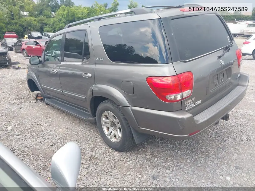 2005 Toyota Sequoia Sr5 V8 VIN: 5TDZT34A25S247589 Lot: 45663870