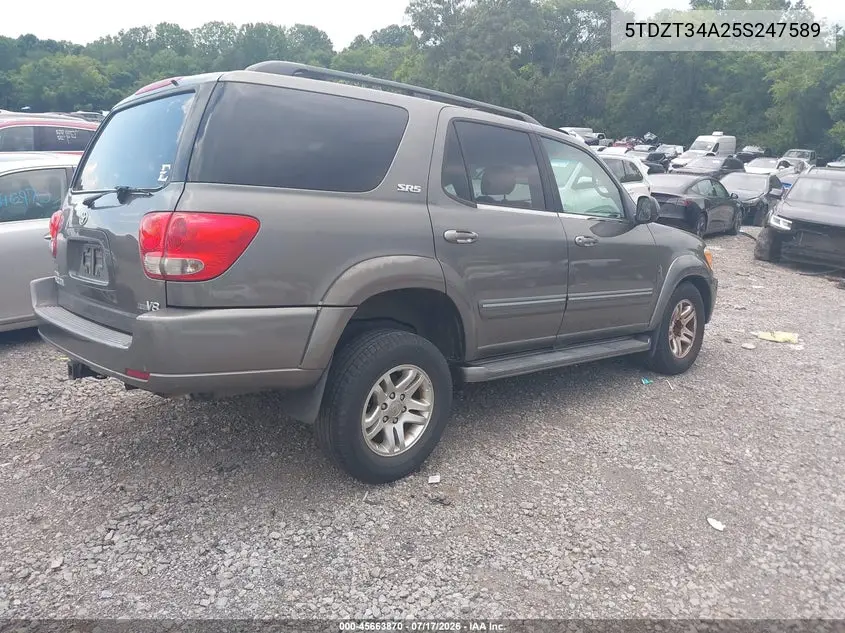 2005 Toyota Sequoia Sr5 V8 VIN: 5TDZT34A25S247589 Lot: 45663870
