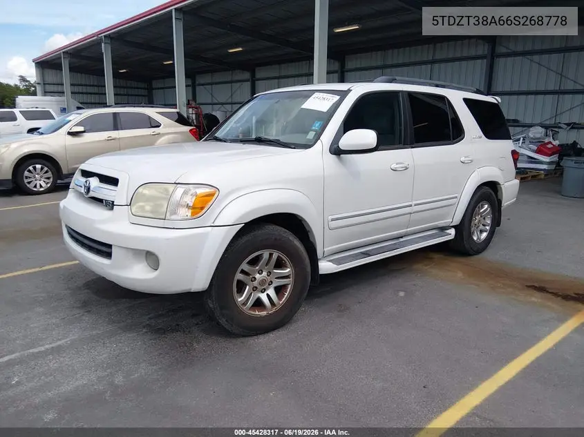 2006 Toyota Sequoia Limited V8 VIN: 5TDZT38A66S268778 Lot: 45428317