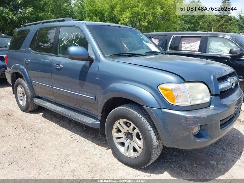 2006 Toyota Sequoia Limited V8 VIN: 5TDBT48A76S262544 Lot: 45433242