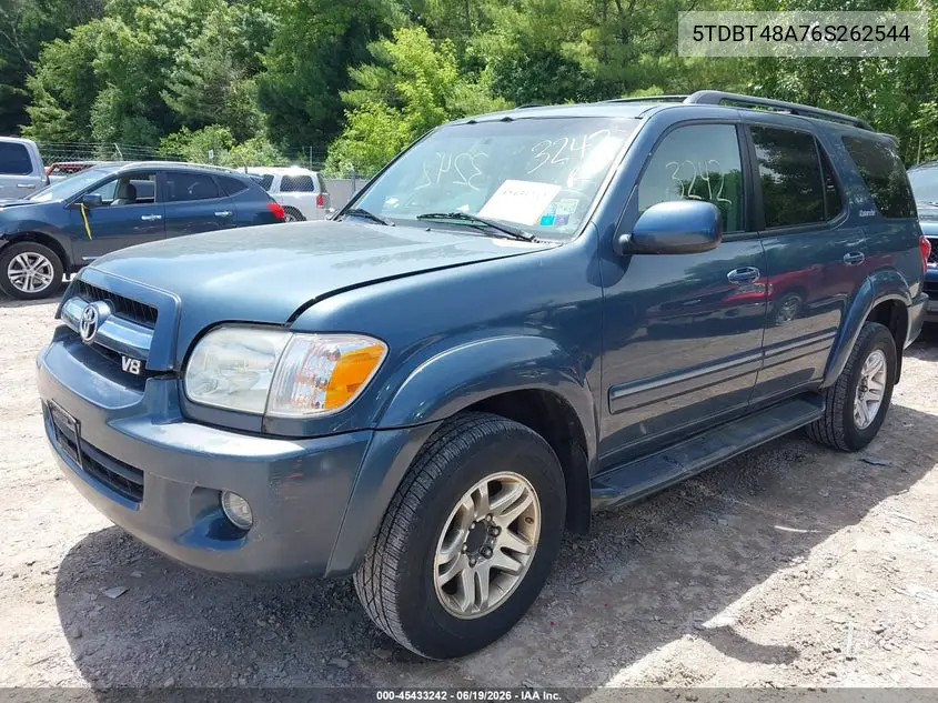 2006 Toyota Sequoia Limited V8 VIN: 5TDBT48A76S262544 Lot: 45433242