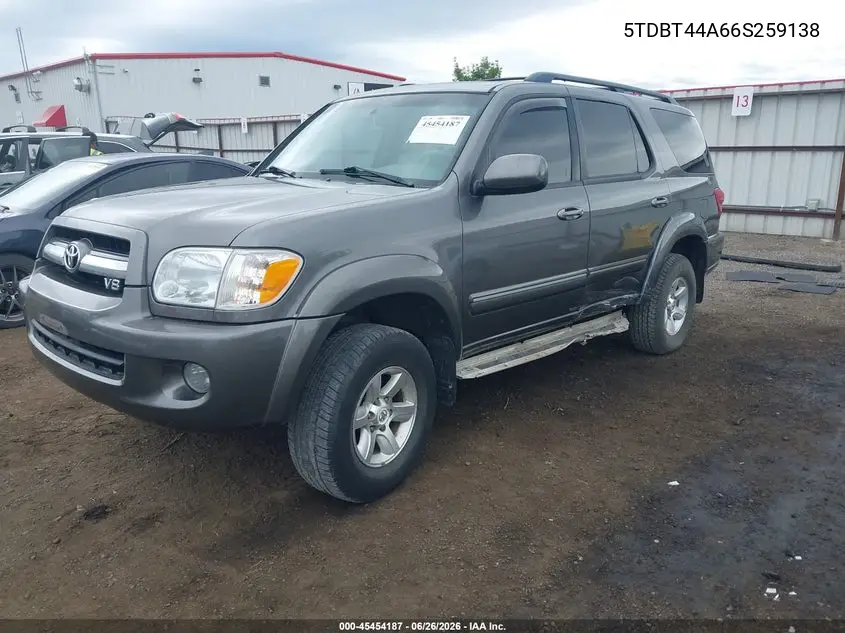 2006 Toyota Sequoia Sr5 V8 VIN: 5TDBT44A66S259138 Lot: 45454187