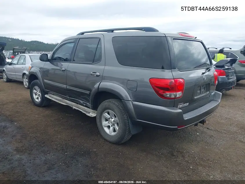2006 Toyota Sequoia Sr5 V8 VIN: 5TDBT44A66S259138 Lot: 45454187